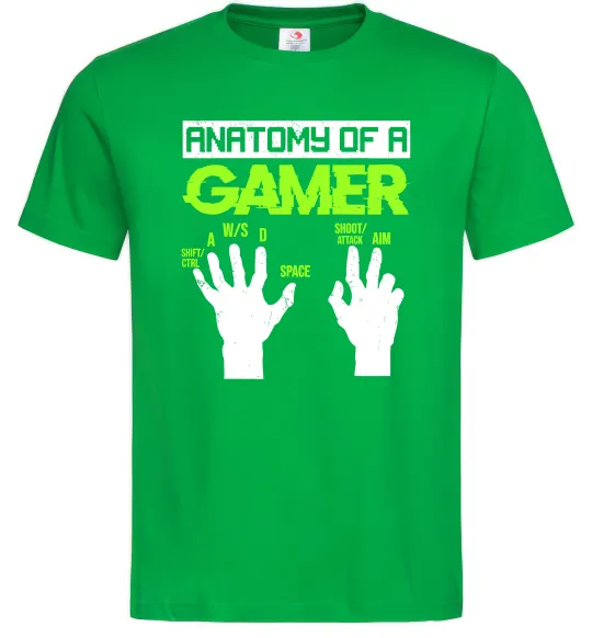 Мужская футболка Anatomy of gamer Зеленый фото