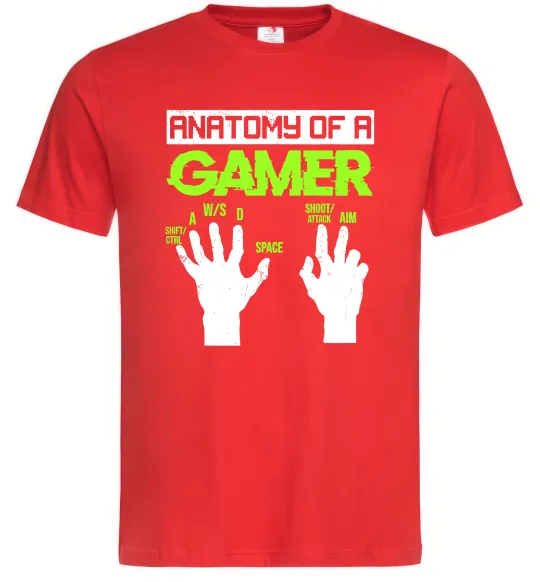 Мужская футболка Anatomy of gamer Красный фото