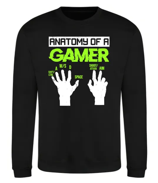 Свитшот Anatomy of gamer Черный фото
