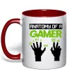 Чашка с цветной ручкой Anatomy of gamer Красный фото