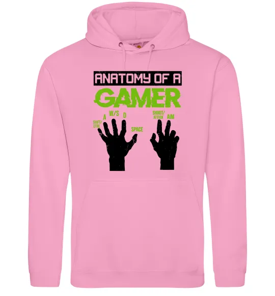 Мужская толстовка (худи) Anatomy of gamer Розовый фото