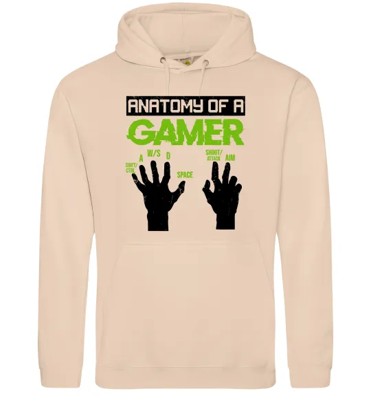 Женская толстовка (худи) Anatomy of gamer Песочный фото