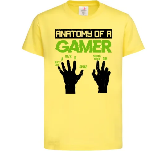 Детская футболка Anatomy of gamer Лимонный фото