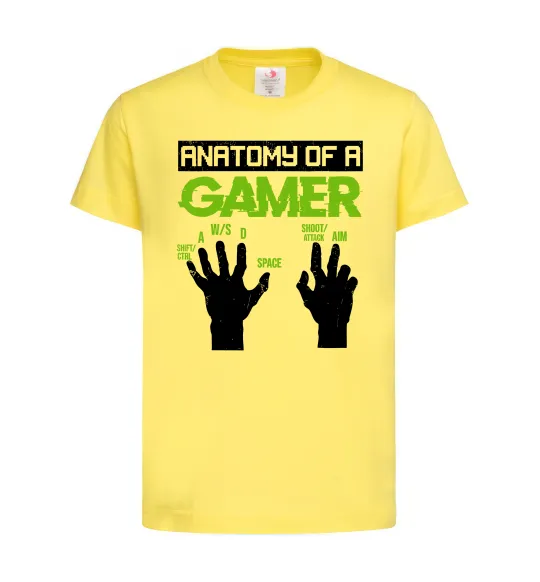 Дитяча футболка Anatomy of gamer Лимонний фото