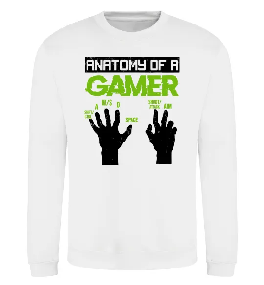 Світшот Anatomy of gamer Білий фото