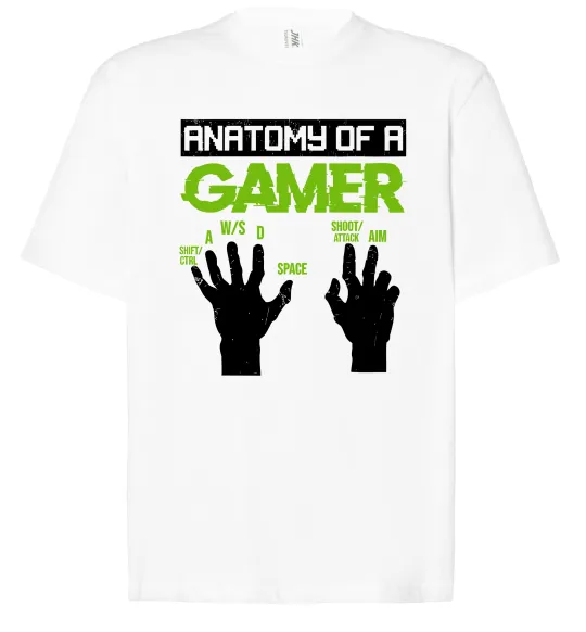 Футболка Оверсайз Anatomy of gamer Белый фото