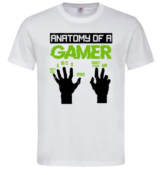 Мужская футболка Anatomy of gamer Белый фото