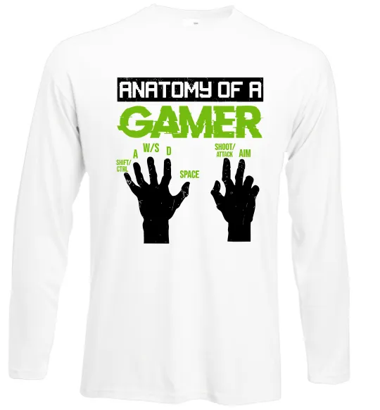 Лонгслив Anatomy of gamer Белый фото
