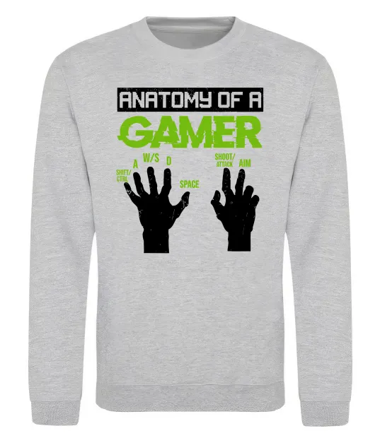 Свитшот Anatomy of gamer Серый меланж фото