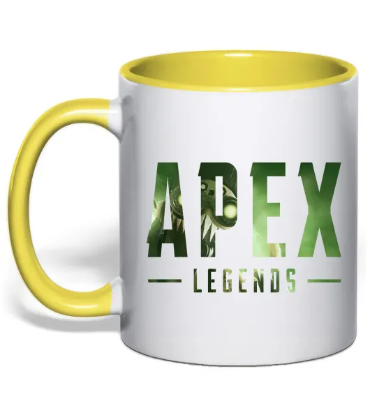 Чашка з кольоровою ручкою Apex legends Лимонний фото