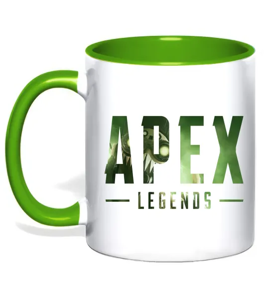Чашка з кольоровою ручкою Apex legends Лаймовий фото