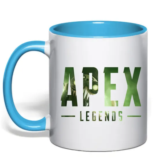 Чашка з кольоровою ручкою Apex legends Блакитний фото