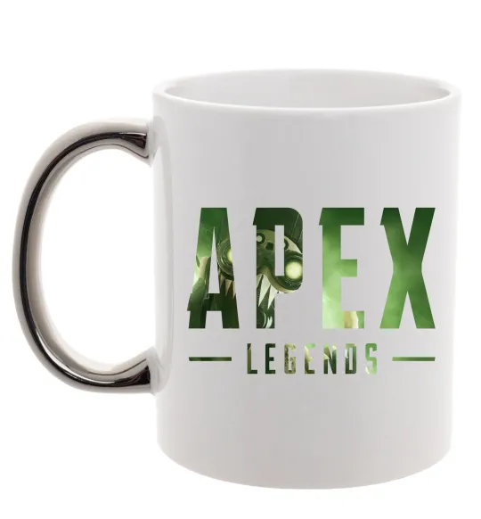 Чашка з кольоровою ручкою Apex legends Срібло фото