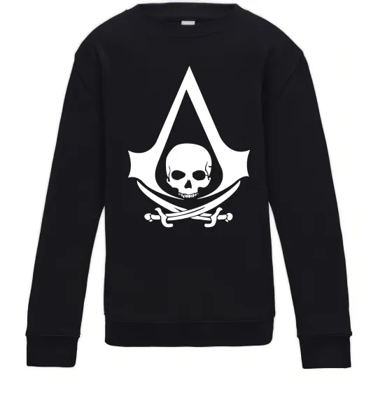 Детский Свитшот Assassins Creed Black flag Черный фото