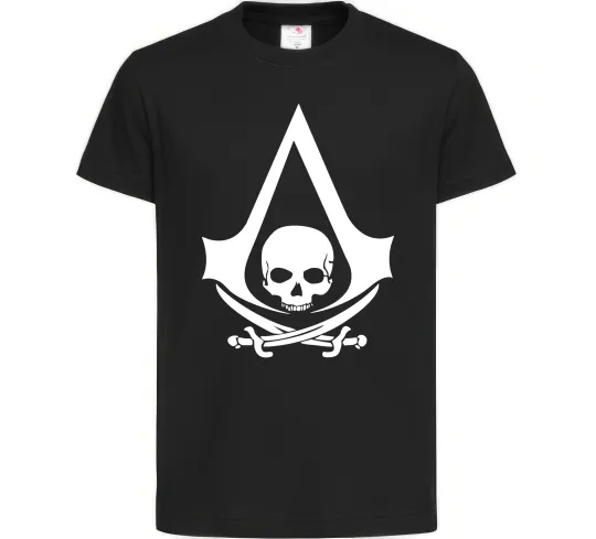 Дитяча футболка Assassins Creed Black flag Чорний фото