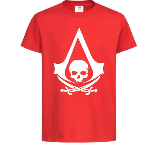 Дитяча футболка Assassins Creed Black flag Червоний фото