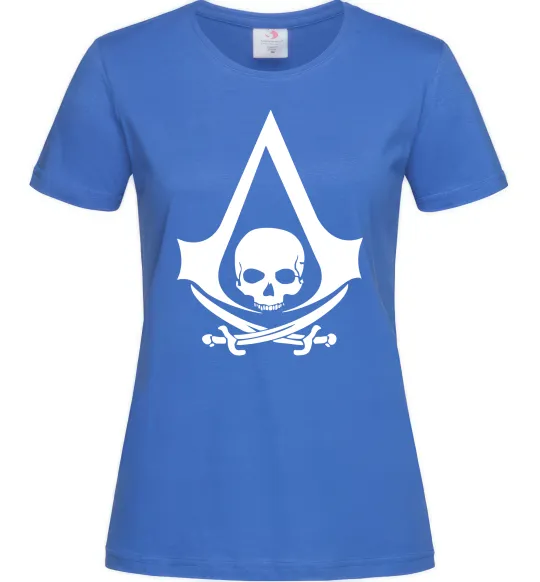 Женская футболка Assassins Creed Black flag Ярко-синий фото