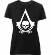 Женская премиум футболка Assassins Creed Black flag Черный фото