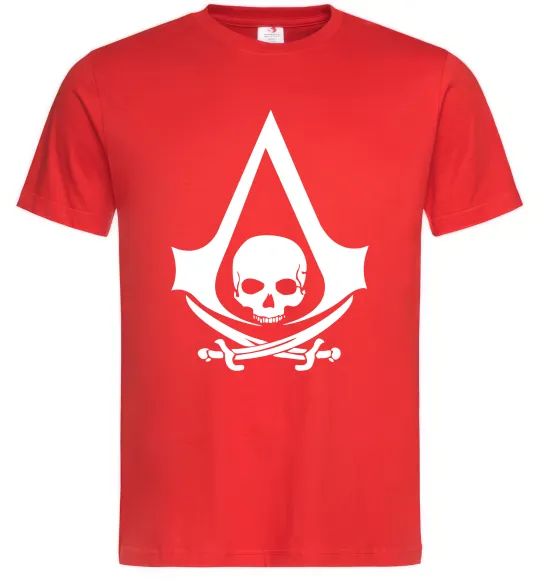 Мужская футболка Assassins Creed Black flag Красный фото