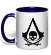 Чашка з кольоровою ручкою Assassins Creed Black flag Глибокий темно-синій фото