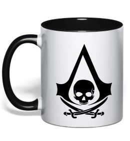 Чашка з кольоровою ручкою Assassins Creed Black flag