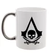 Чашка з кольоровою ручкою Assassins Creed Black flag Срібло фото
