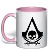 Чашка з кольоровою ручкою Assassins Creed Black flag Ніжно рожевий фото