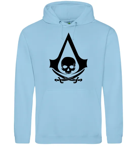 Чоловіча толстовка (худі) Assassins Creed Black flag Блакитний фото