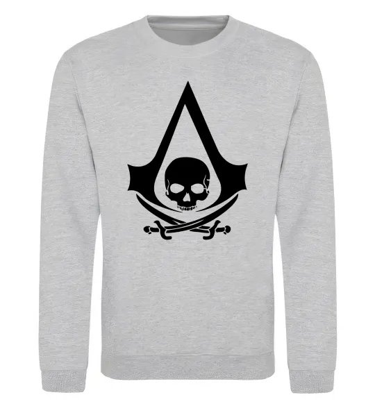 Свитшот Assassins Creed Black flag Серый меланж фото
