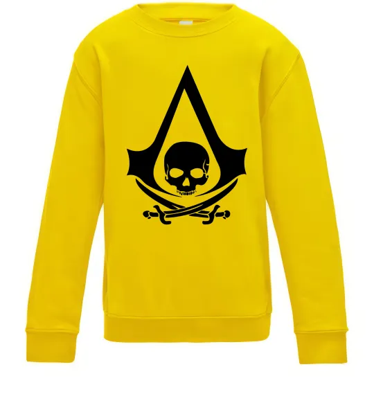 Детский Свитшот Assassins Creed Black flag Солнечно желтый фото