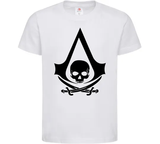 Дитяча футболка Assassins Creed Black flag Білий фото