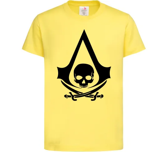 Дитяча футболка Assassins Creed Black flag Лимонний фото