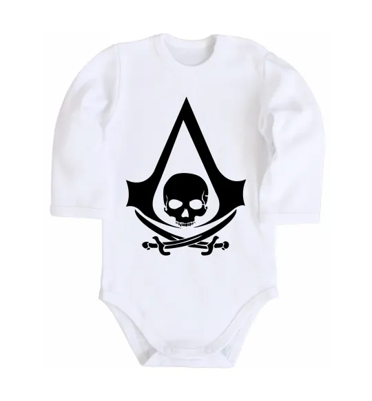 Детский боди Assassins Creed Black flag Белый фото