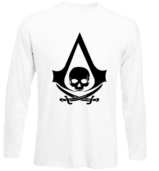 Лонгслів Assassins Creed Black flag Білий фото