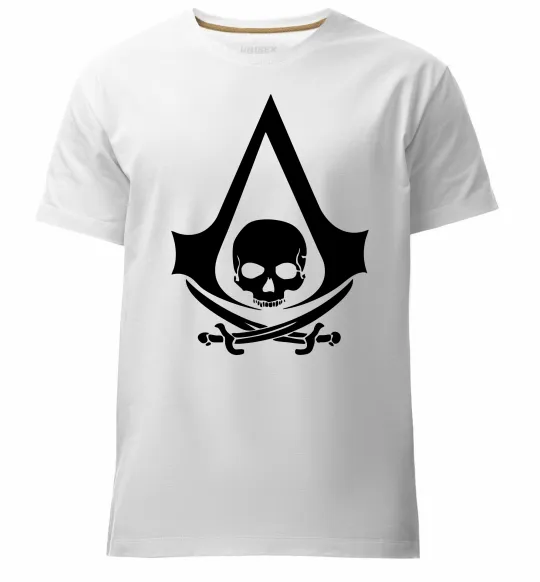 Мужская премиум футболка Assassins Creed Black flag Белый фото