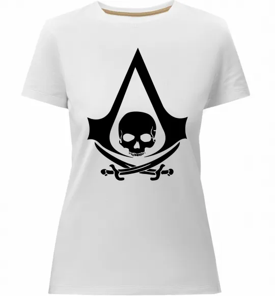 Женская премиум футболка Assassins Creed Black flag Белый фото