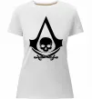 Женская премиум футболка Assassins Creed Black flag Белый фото
