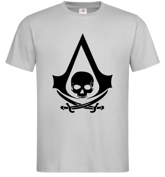 Мужская футболка Assassins Creed Black flag Серый фото