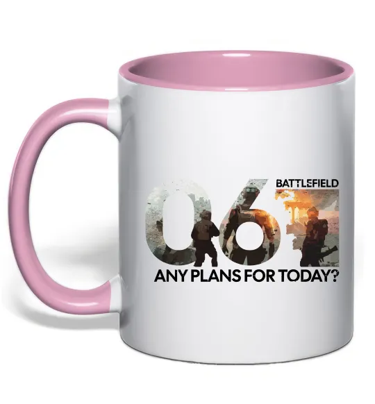 Чашка с цветной ручкой Battlefield 6 Нежно розовый фото