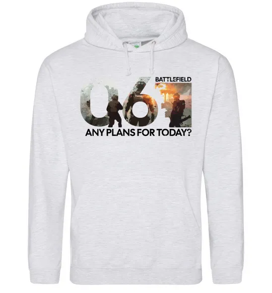 Мужская толстовка (худи) Battlefield 6 Серый меланж фото