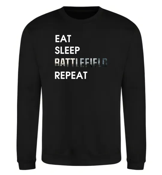 Свитшот Eat sleep battlefield Черный фото