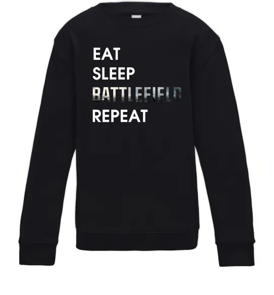 Детский Свитшот Eat sleep battlefield Черный фото