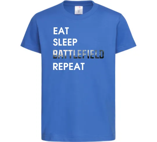Дитяча футболка Eat sleep battlefield Яскраво-синій фото