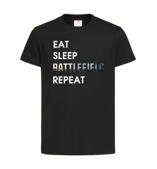 Детская футболка Eat sleep battlefield Черный фото