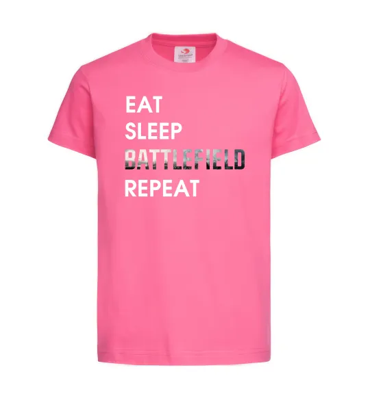 Детская футболка Eat sleep battlefield Ярко-розовый фото