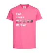 Детская футболка Eat sleep battlefield Ярко-розовый Детская футболка Eat sleep battlefield Ярко-розовый фото