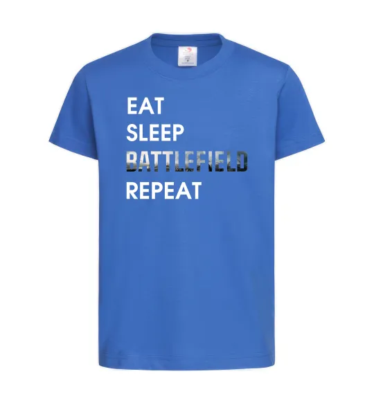 Детская футболка Eat sleep battlefield Ярко-синий фото
