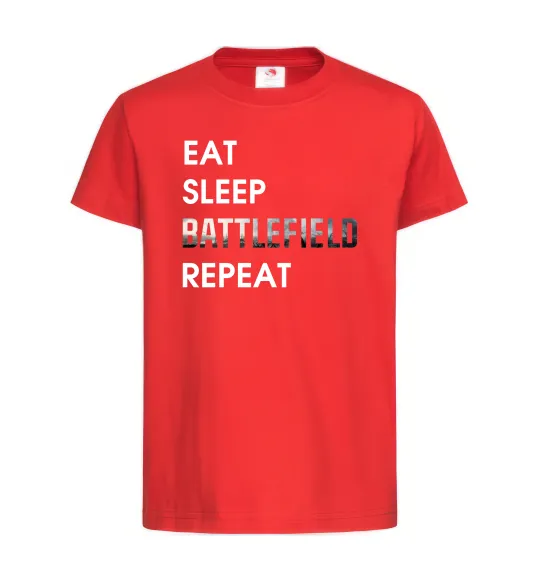 Детская футболка Eat sleep battlefield Красный фото