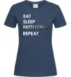 Женская футболка Eat sleep battlefield Темно-синий фото