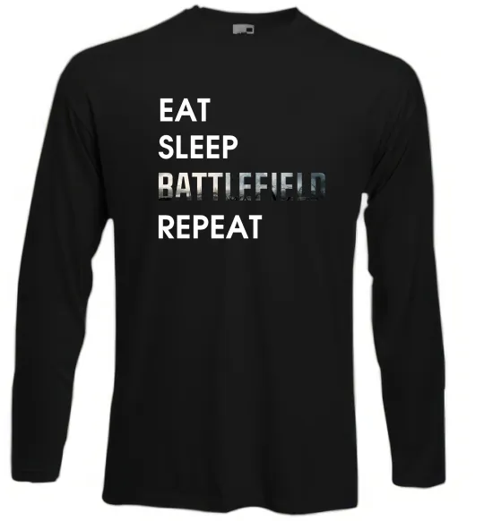 Лонгслів Eat sleep battlefield Чорний фото